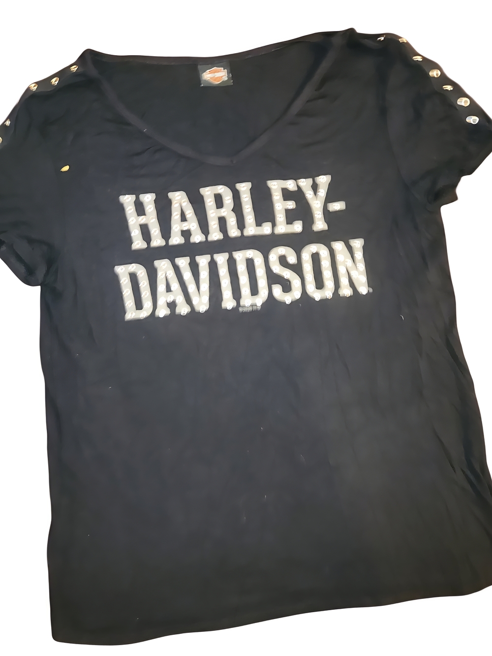 Harley-Davidson Black Tee with Silver Studded Logo
